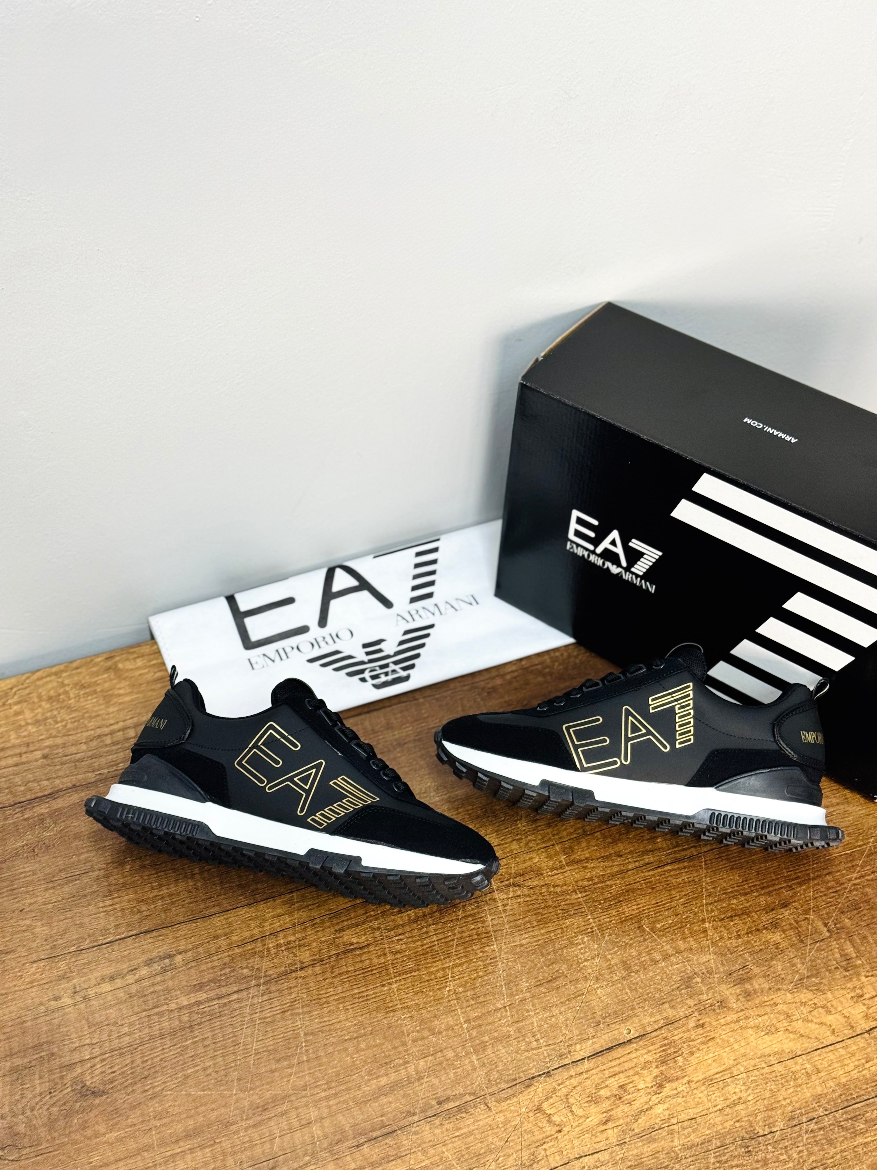 EA7 Emporio Armani Erkek Sneaker – Siyah/Gold MÇ