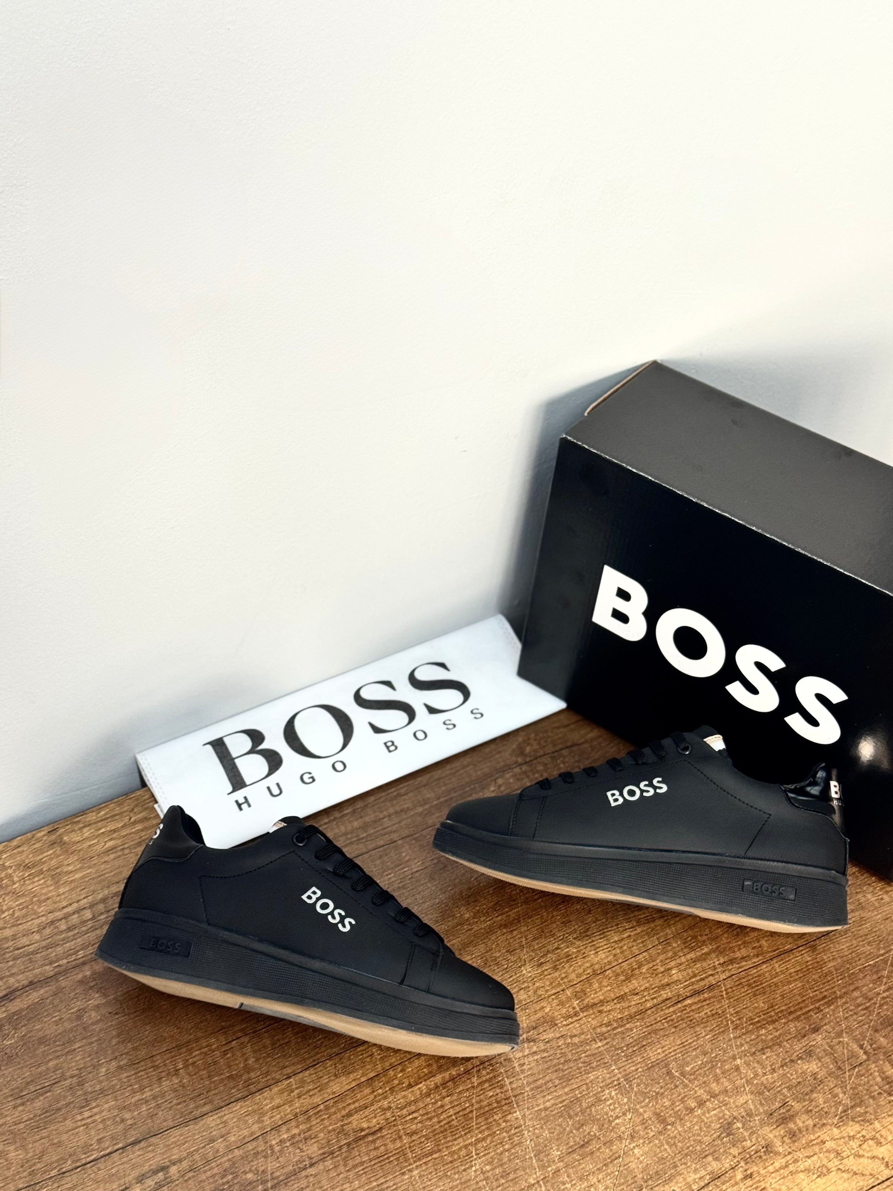 Tam Siyah Mat Boss Erkek Sneaker TN