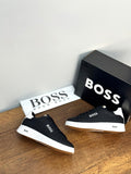 Siyah Mat Boss Beyaz Topuk Detaylı Sneaker TN